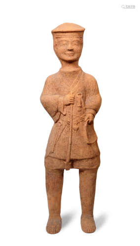 Eastern Han Dynasty A very large Sichuan pottery figure of a farmer