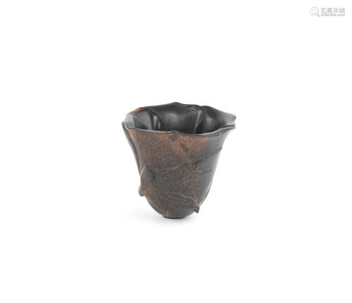 17th/18th century A small rhinoceros horn 'musk mallow' libation cup