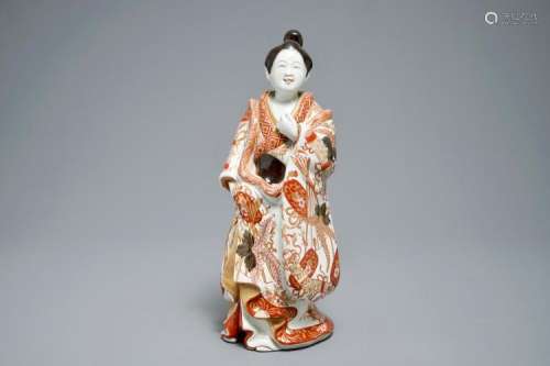 A JAPANESE IMARI FIGURE OF A BIJIN, EDO, 17/18TH C.