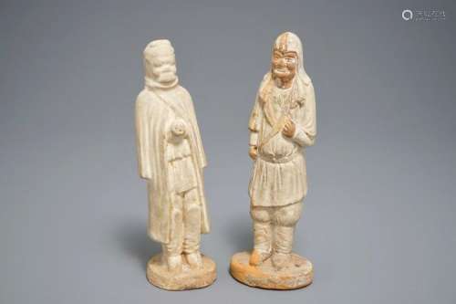 TWO CHINESE POTTERY FIGURES, TANG