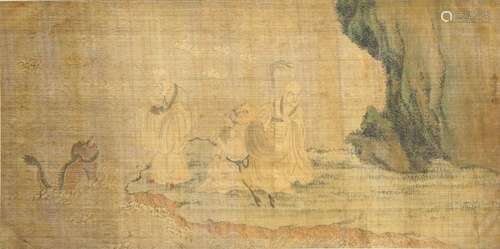 A CHINESE SILK PAINTING AFTER WU DAOZI, 18/19TH C.