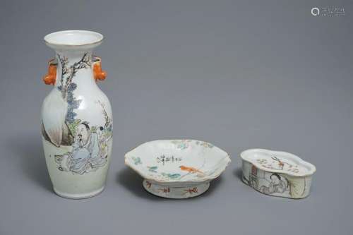 A GROUP OF CHINESE QIANJIANG CAI WARES SIGNED FOR XU SHANQIN AND REN HUANZHANG, 19/20TH C.