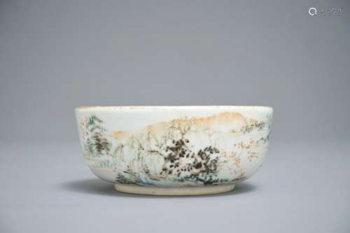 A CHINESE QIANJIANG CAI COMPARTMENTED BOWL, 19/20TH C.