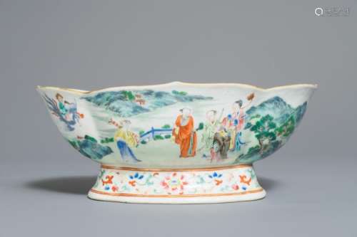 A FINE CHINESE FAMILLE ROSE BOWL ON FOOT, JIAQING MARK AND OF THE PERIOD