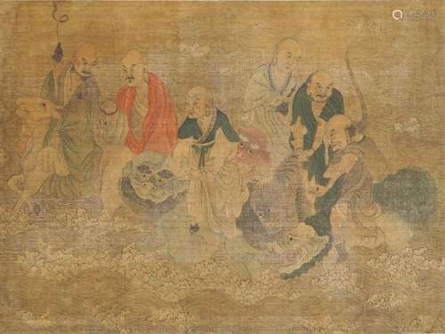 A CHINESE SILK PAINTING AFTER WU DAOZI, 18/19TH C.