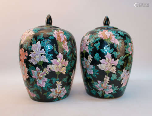 A pair of chinese 18 century famille rose jar 