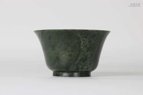 A chinese green jade bowl