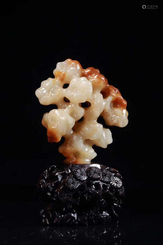 A HETIAN JADE ROCKERY ORNAMENT