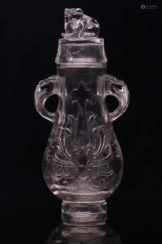 AN OLD TIBETAN GRIEF CRYSTAL VASE