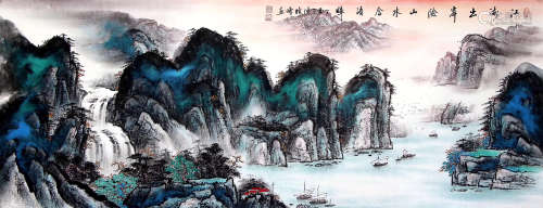 CHEN XIAOFENG CHINESE PAINTING WORK INK AND COLOR LANDSCAPE PAINTING