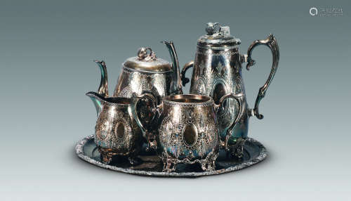 19世纪 茶国银茶具 （一套五件）