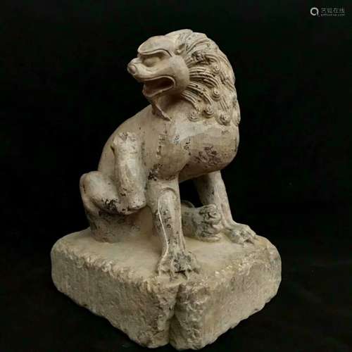 A Chinese Carved Stone Lion