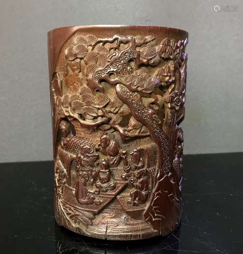 A Chinese Carved Bamboo Brushpot