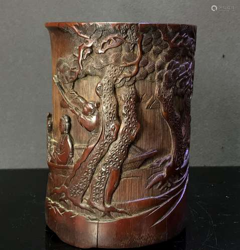 A Chinese Carved Bamboo Brushpot