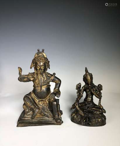 Estate Sale: Two Bronze Figure Of Buddha