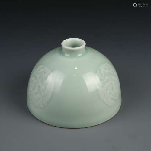 Celadon Glazed Porcelain Bee Hive Water Pot With Mark