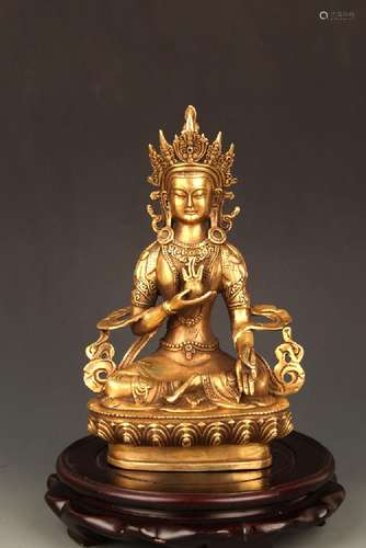 A FINELY CARVED TIBETAN VAJRASATTVA BUDDHA