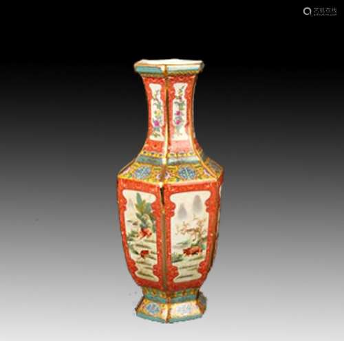 A LARGE CLOISONNE ENAMEL PORCELAIN VASE