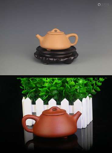 GROUP OF TWO FINELY MADE YI XING ZI SHA TEA POT