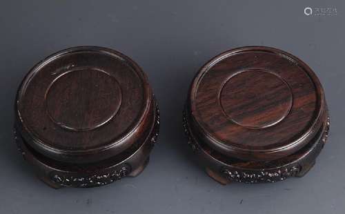 PAIR OF HUA LI MU WOODEN BASE