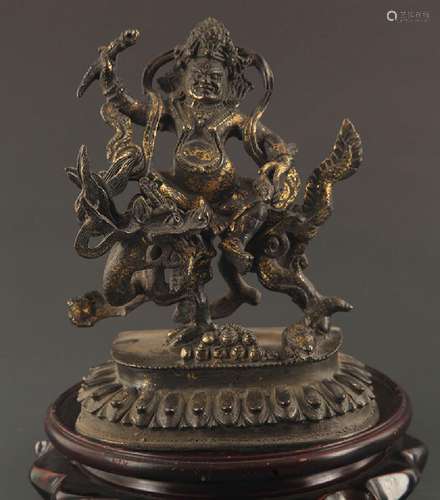 A TIBETAN BUDDHISM BRONZE WHITE FORTUNA STATUE