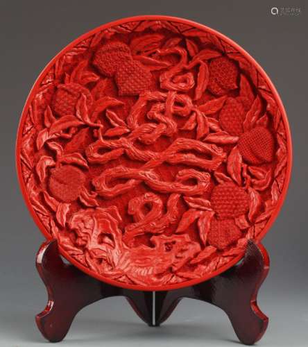 A EMBOSSED MULTI LAYER RED COLOR WOODEN PLATE