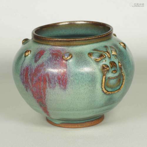 Jun Jar with Animal-Head Handles, Jin-Song Dynasty