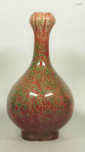Garlic-Mouth Vase, Qianlong Mark, 18th C Qing Dynasty