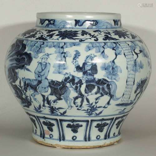 Persian Marked Jar with Wang Zhaojun Scenes Design, Yuan Dynasty