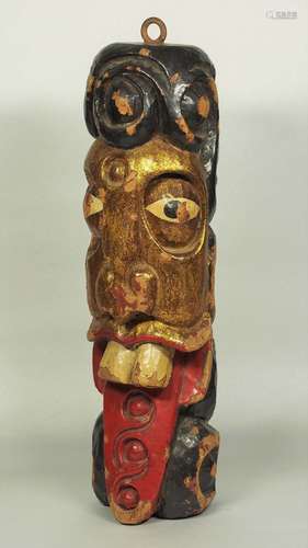 Human Head-Form Wooden Slit Drum, Peranakan