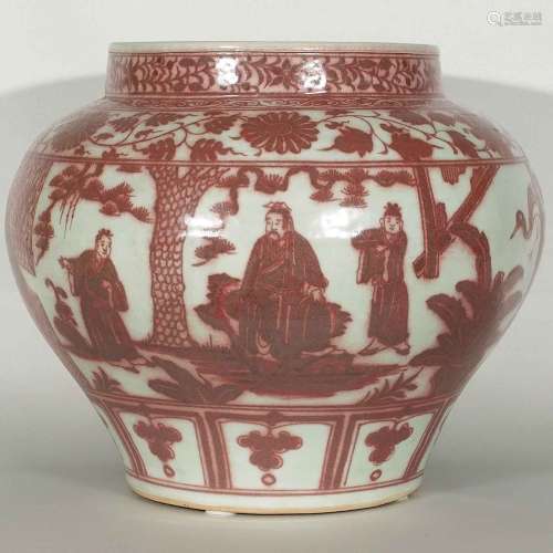 (TL) Jar with 3 Visits Scenes, late Yuan-early Ming Dynasty + TL Certificate