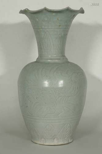 Qingbai Foliated-rim Vase, Song Dynasty