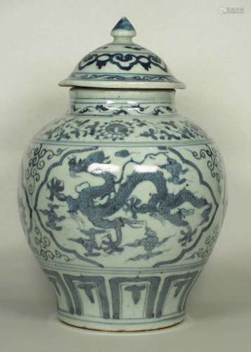 Lidded Jar with Dragon Design, Wanli, Ming Dynasty.
