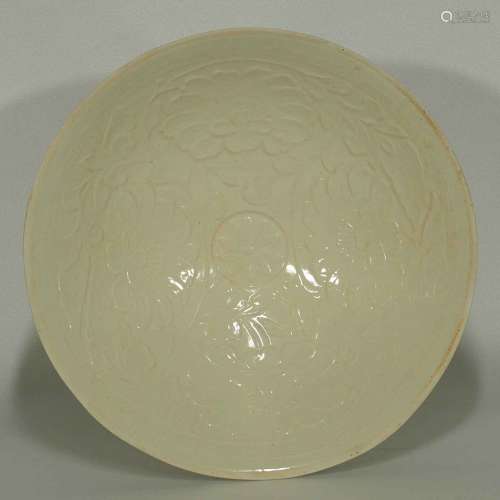 Ding Bowl with Impressed Peony, Song Dynasty