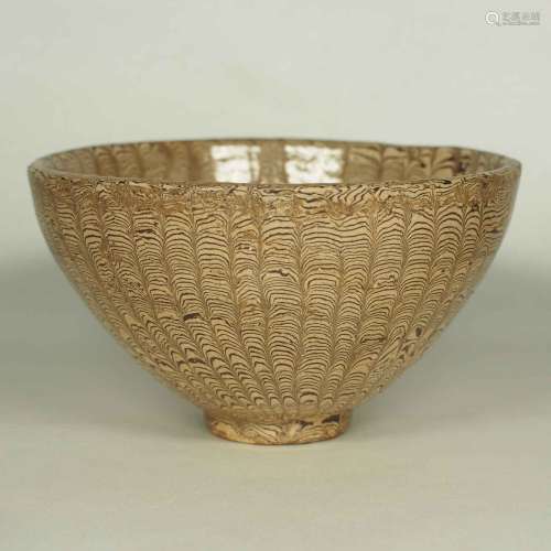 Twisted Marble-Glaze Bowl
