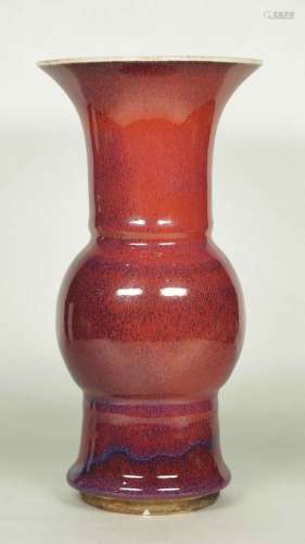Langyao Hong 'Gu'-Form Vase, 18th Century Qing Dynasty