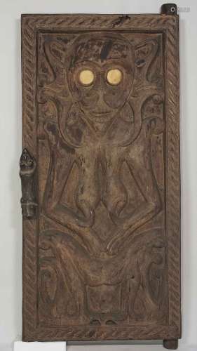 Antique Hand-Carved Solid Wood Window Shutter, Dayak Style