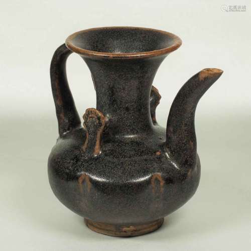 Black glaze ewer, Song Dynasty. Lobbed Ewer