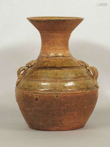Proto-Porcelain Hu-form Jar, early Han Dynasty