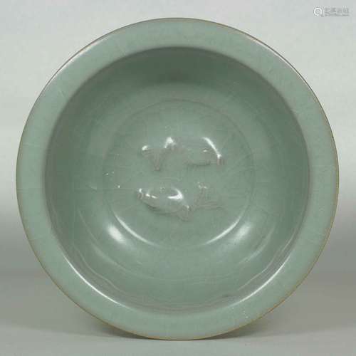 Longquan Bowl with Twin Fish and Lotus Design, Southern Song Dynasty