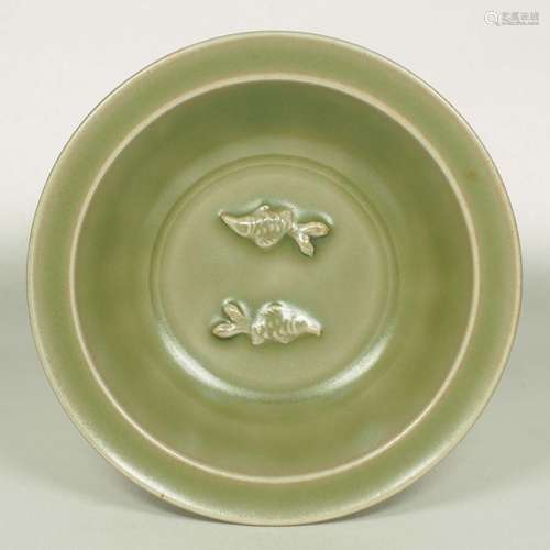 Longquan Bowl with Twin Fish and Lotus Design, Southern Song Dynasty