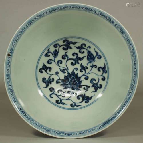 Bowl with Lotus and Flower Scroll, Xuande Mark, Ming Dynasty