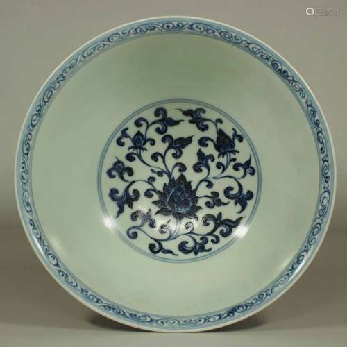 Bowl with Lotus and Flower Scroll, Xuande Mark, Ming Dynasty