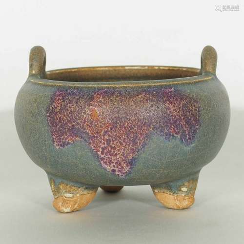 Jun Alms-Bowl form Tripod Censer, Yuan Dynasty