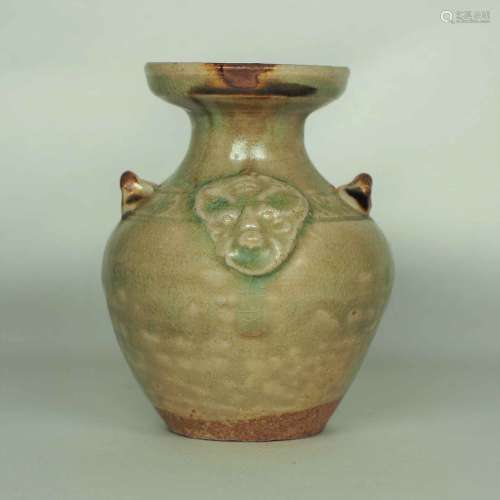 Yue Celadon Hu-form Water Pot, Eastern Jin Dynasty