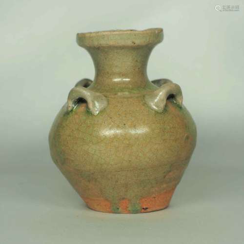 Yue Hu-Form Water Pot with Four Lugs, Western Jin Dynasty