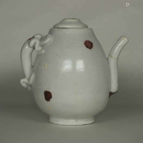 Ewer with Dragon Handle and Brown Spots, Yuan Dynasty