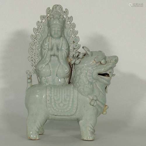 Yingqing Qingbai Buddha on Qilin Statue, Southern Song-Yuan Dynasty