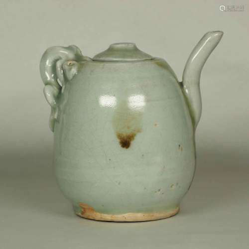 Ewer with Dragon Handle and Brown Spots, Yuan-early Ming Dynasty