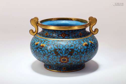 A Chinese Cloisonne Incense Burner